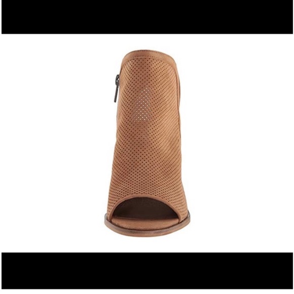 Steve Madden Tan Peep-Toe Ankle Booties - Picture 3 of 5